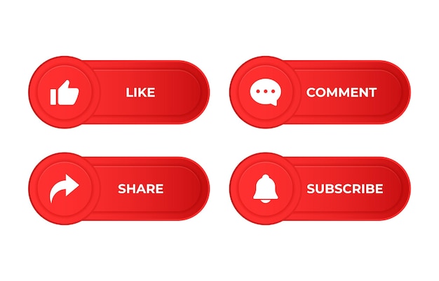 ベクトル youtube subscribe button with notification bell icon for social media banner (ユーチューブサブスクライブボタンと通知ベルアイコンをソーシャルメディアバナーに使用する)