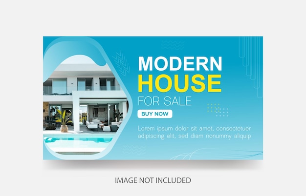 Vector youtube thumbnail banner cover modern house for super sale real estate home sale background template