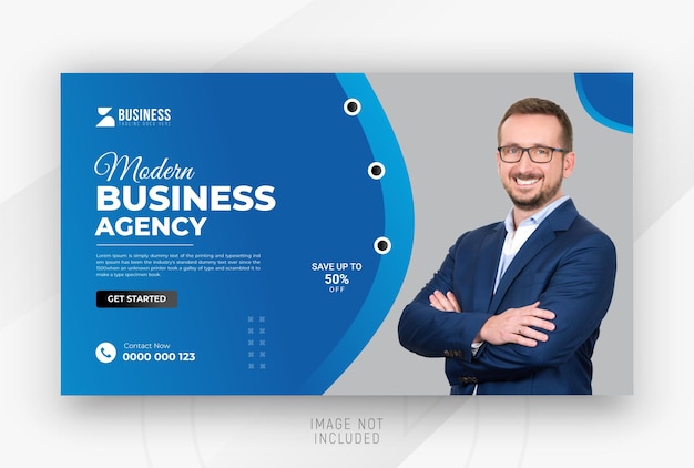 YouTube thumbnail or company marketing business 2 color gradient clean background and online social media post design template