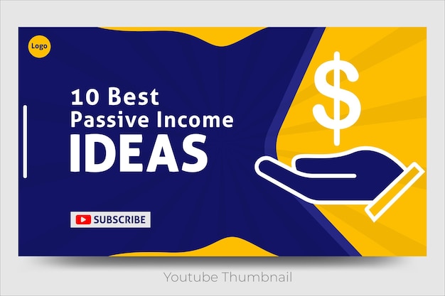 Vector youtube thumbnail design for money making channels