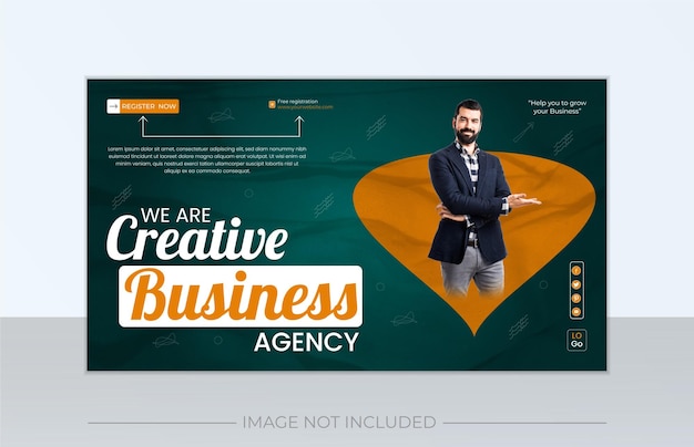 Youtube thumbnail design template for corporate business