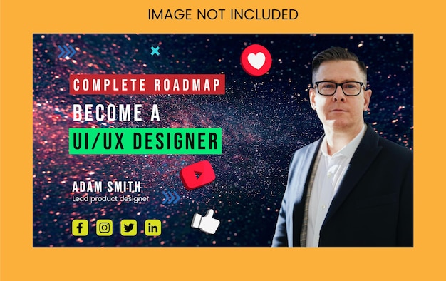 Vector youtube thumbnail design template