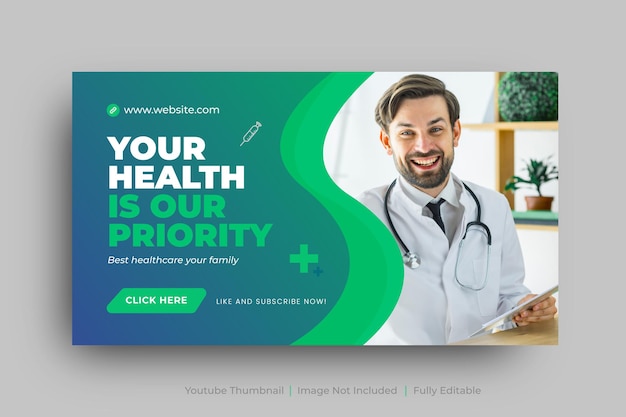 youtube thumbnail medical healthcare web banner template