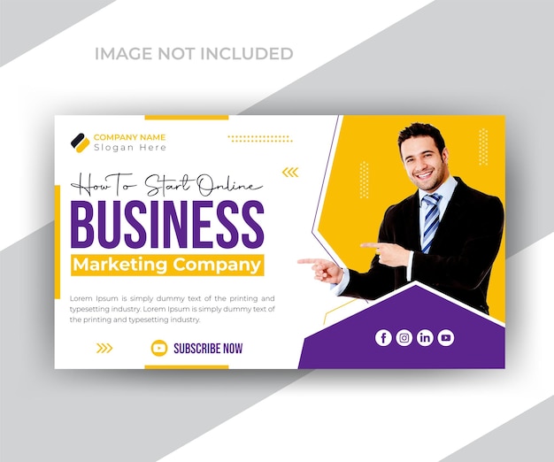 Youtube video thumbnail design or corporate business web banner template