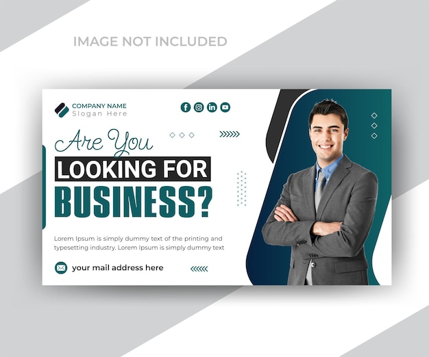 Youtube video thumbnail or web banner template for business marketing agency