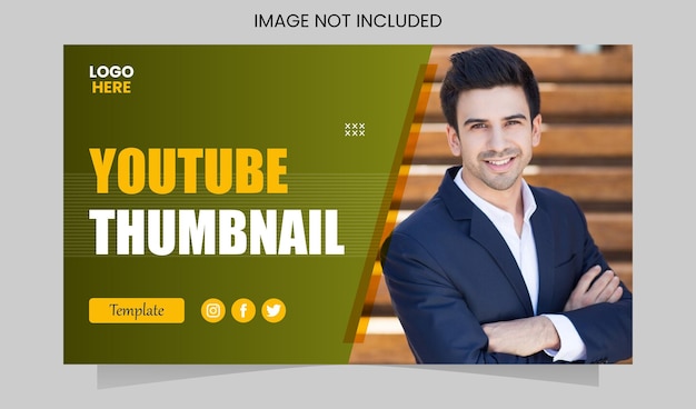 Youtube video thumbnail or web banner template for business