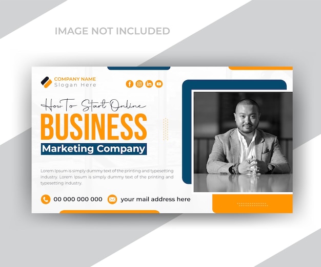 Youtube video thumbnail or web banner template for your business