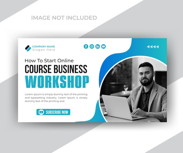 Vector youtube video thumbnail or web banner template for your business