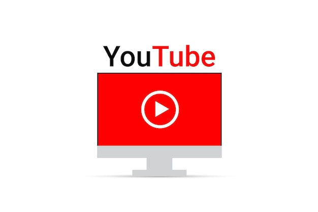 Vector youtube-videospelerpictogram op het conceptvector van het computerscherm