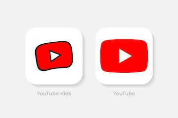 Premium Vector | Youtube and youtube kids logos editable vector ...