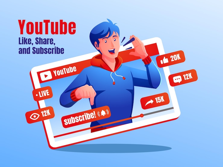 공유 및 구독과 같은 YouTube 채널을 홍보하는 유튜버