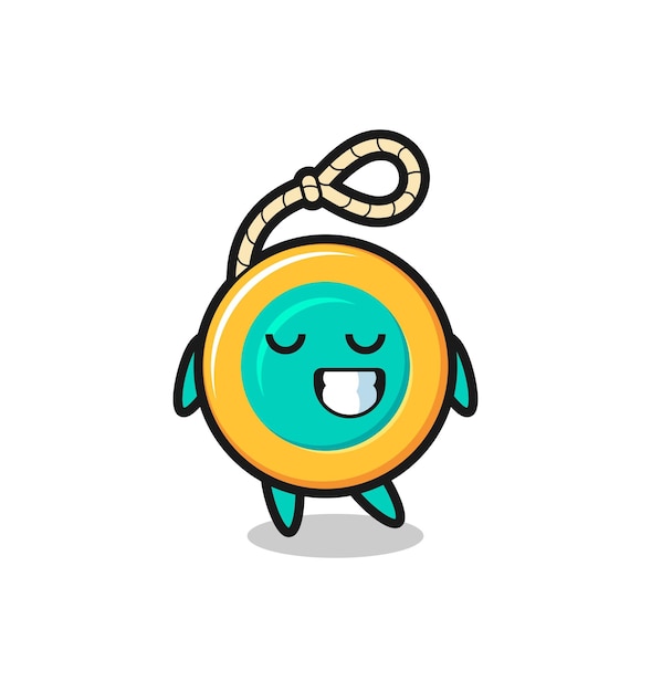 Yoyo cartoon illustration with a shy expression