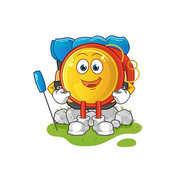 Yoyo go camping mascot. cartoon vector