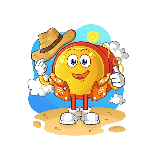 Yoyo go on vacation. cartoon mascot vector