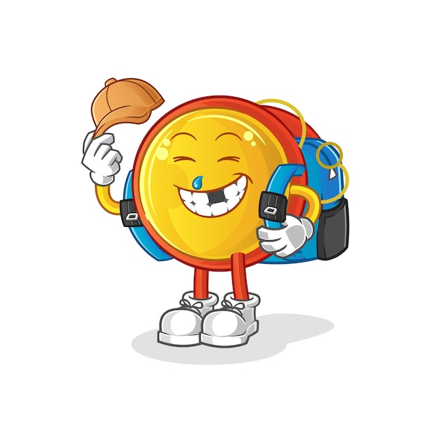 Yoyo goes to school vector. cartoon character