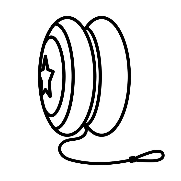 Vector yoyo kids toy outline icon line art yo yo