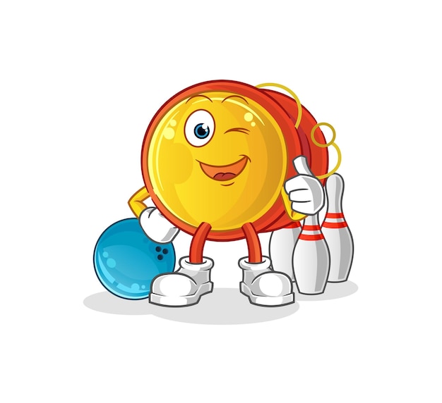 Yoyo play bowling illustration. character vector