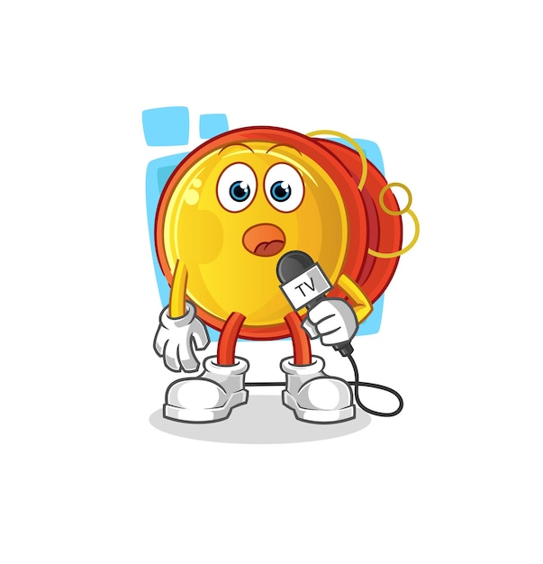 Vector yoyo tv reporter cartoon. cartoon mascot vector