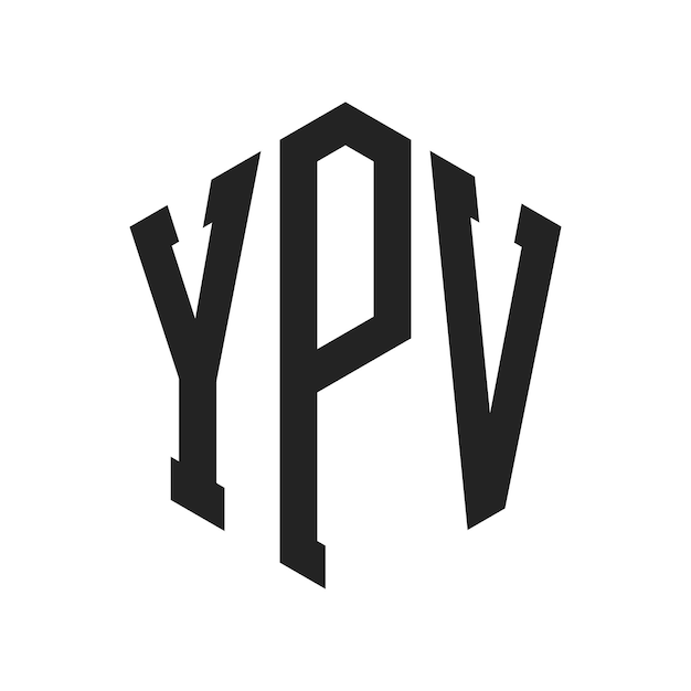 YPV ロゴデザイン イニシャルレター YPV モノグラム ロゴは六角形を使用しています
