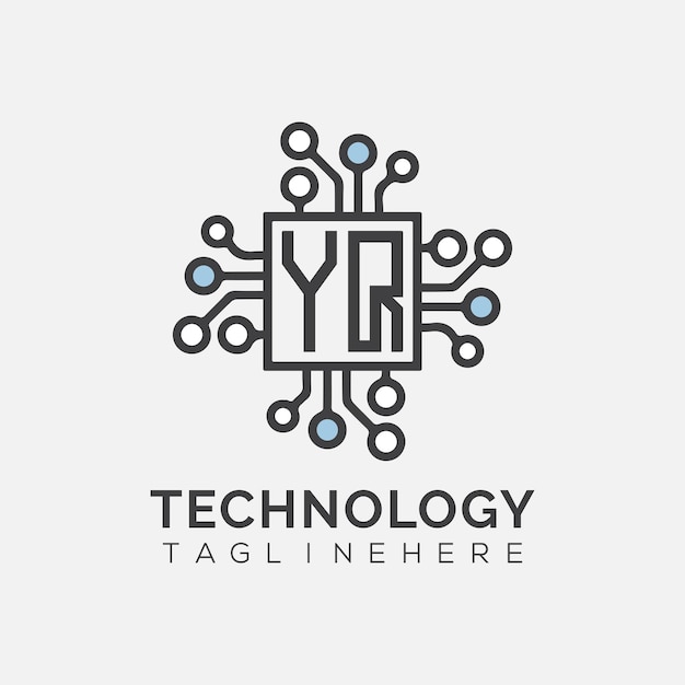 YQイニシャルモノグラム (テクノロジーロゴ)
