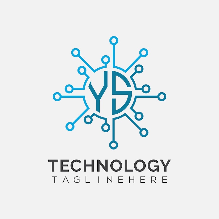 Vector ys 초기 모노그램은 원형 스타일의 디자인과 함께 기술 로고입니다.