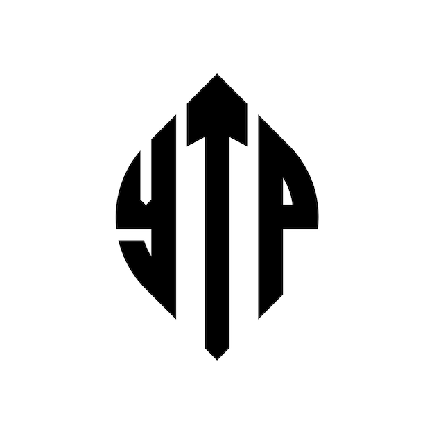 YTP cirkel letter logo ontwerp met cirkel en ellips vorm YTP ellips letters met typografische stijl De drie initialen vormen een cirkel logo YTP Circle Emblem Abstract Monogram Letter Mark Vector