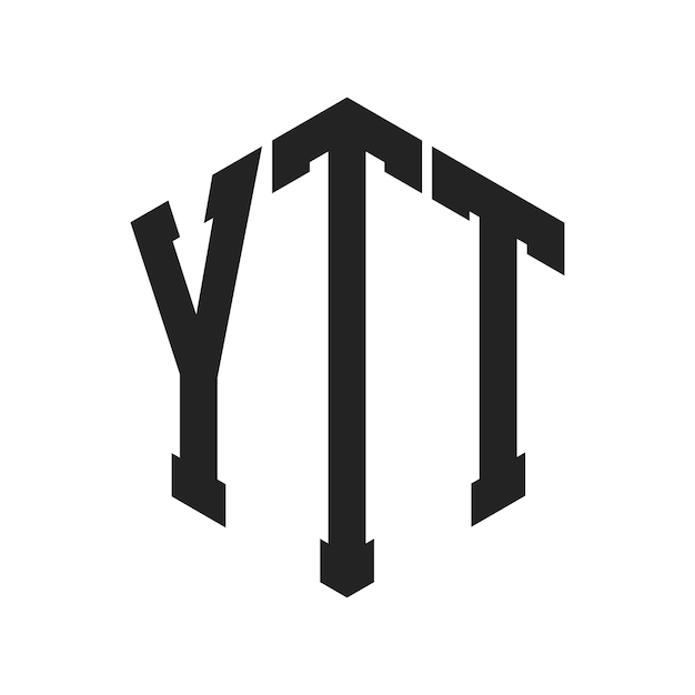 YTT ロゴ デザイン イニシャルレター YTT モノグラム ロゴ ヘクサゴン形