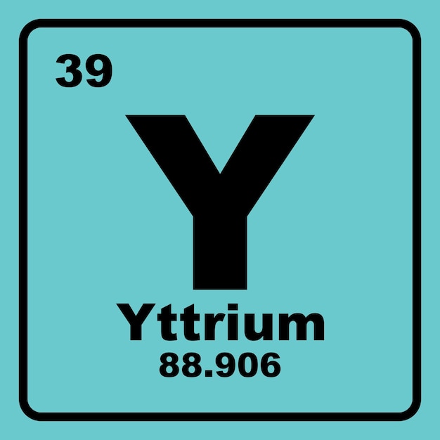 Vector yttrium icon chemical element in the periodic table