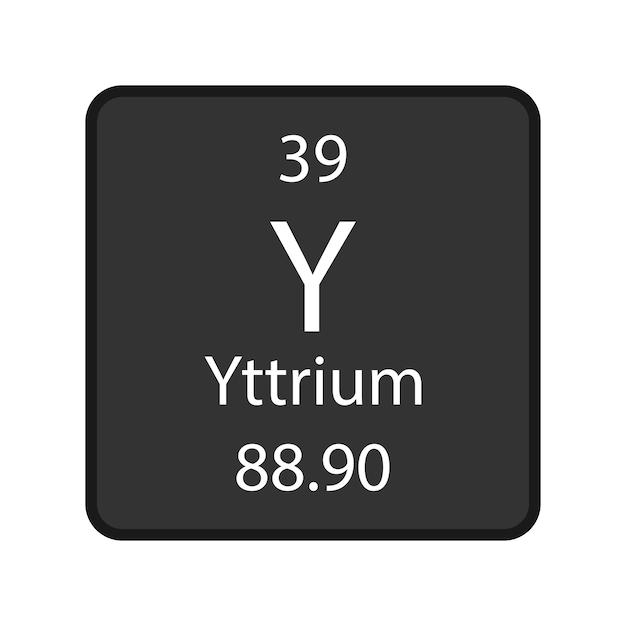Yttrium symbol Chemical element of the periodic table Vector illustration