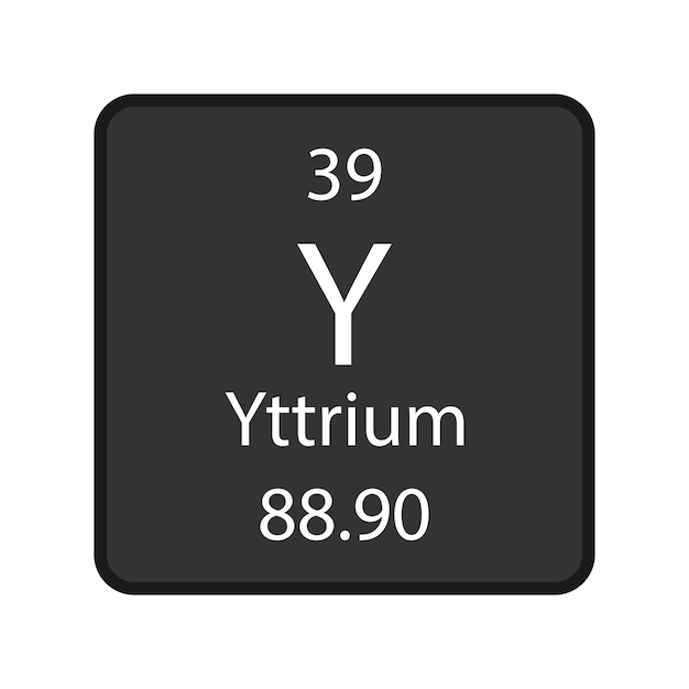 Yttrium symbol chemical element of the periodic table vector illustration