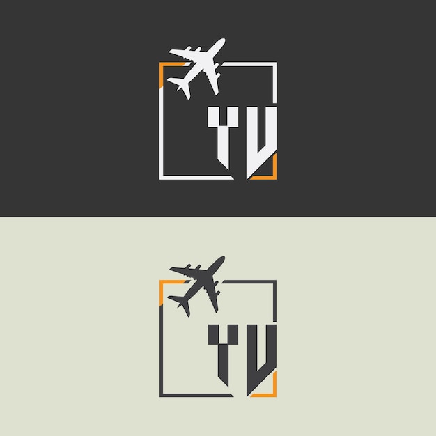 Vector yu initial monogram logo with square style design