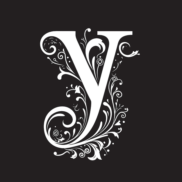 Vector yuletide serenade joyful letter y decor vector yonder symphony enchanting font y vector
