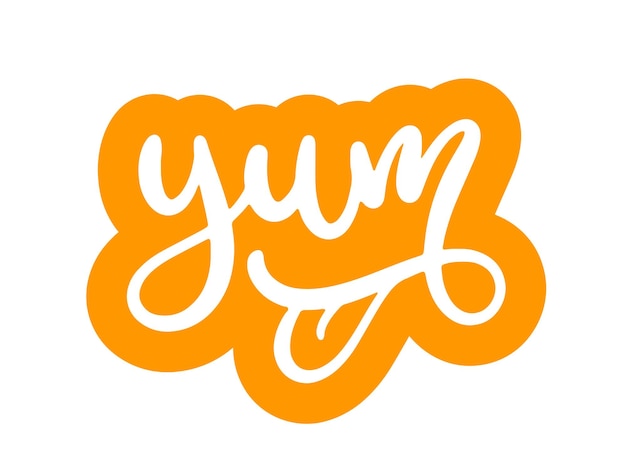 Vector yum yummy handwritten word