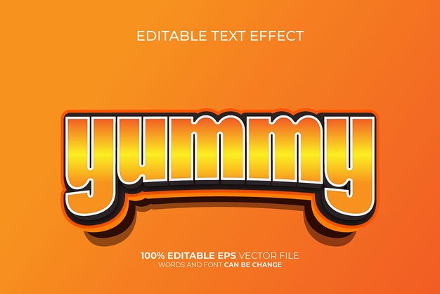 Yummy cartoon 3d stijl bewerkbare tekst effect