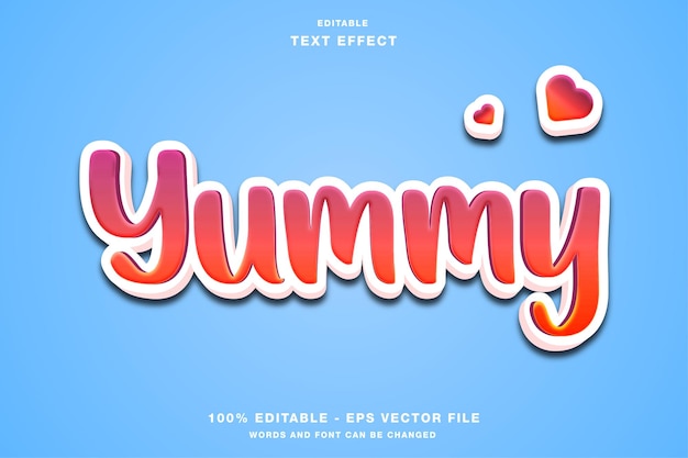 Yummy cartoon editable text effect