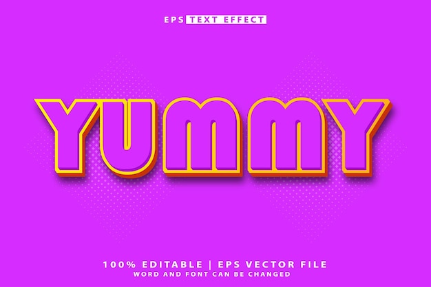 yummy editable text effect vector