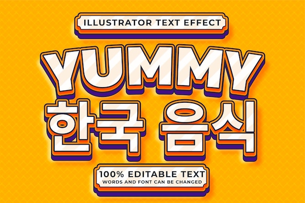 Vector yummy editable text effect