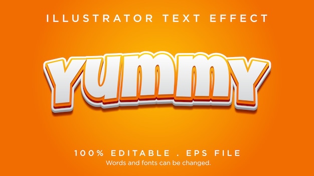 Yummy food 3d editable text effect