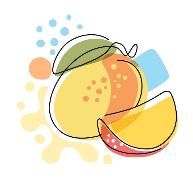 Yummy Mango on abstract background