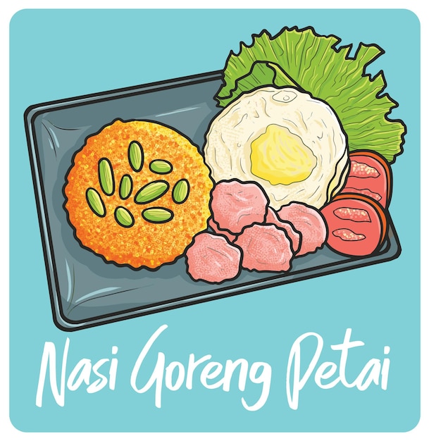 Yummy Nasi Goreng Petai a traditional food from Indonesi