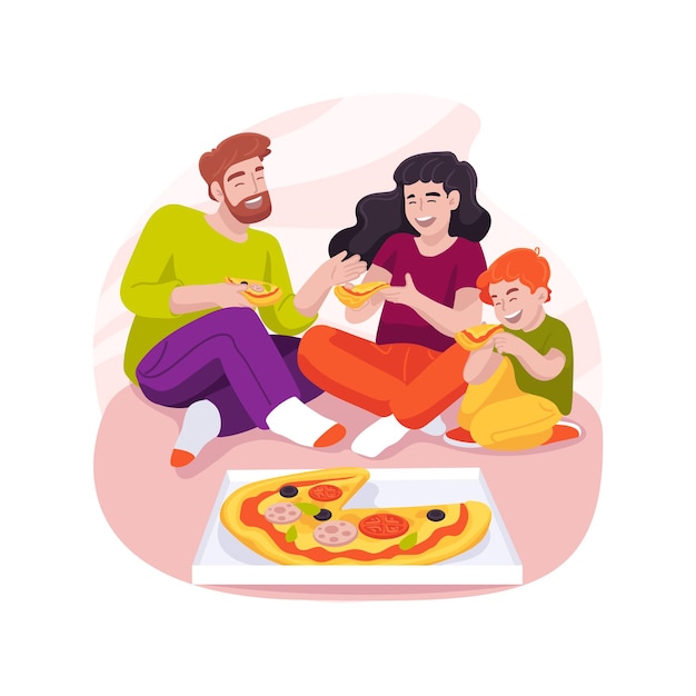 Vector yummy pizza isolated cartoon vector illustration