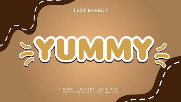 Yummy text effect in brown colors