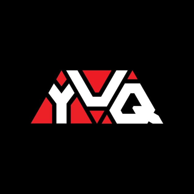 Vector yuq driehoek letter logo ontwerp met driehoek vorm yuq tweehoek logo ontwerp monogram yuq vierhoek vector logo sjabloon met rode kleur yuq driehoek logo eenvoudig elegant en luxe logo yuq