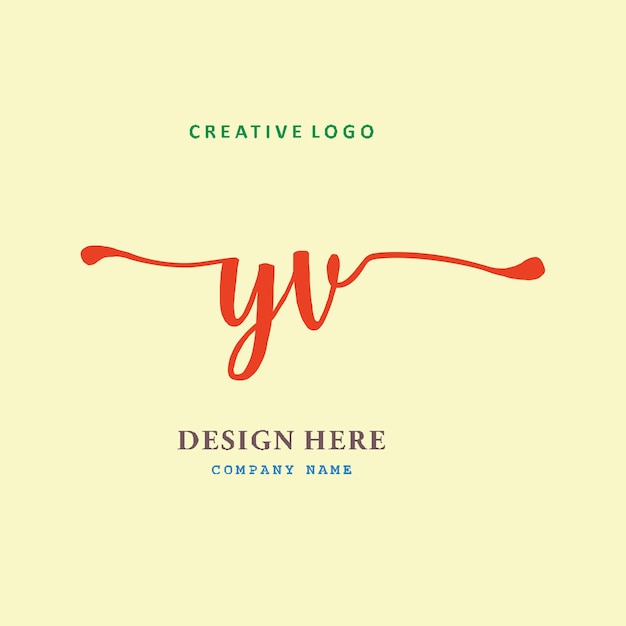 YV lettering logo is simple easy to understand and authoritative