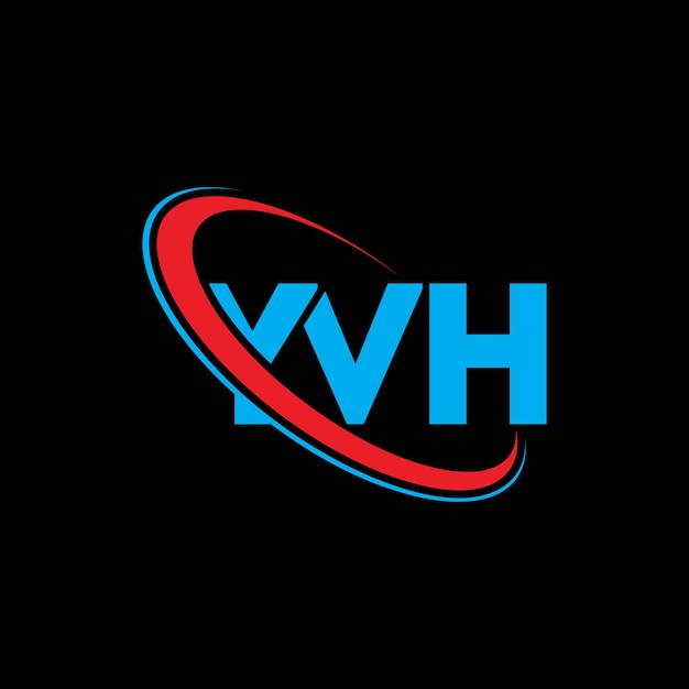 Vettore logo yvh lettera yvh letter logo design iniziali yvh logo collegato con cerchio e maiuscolo logo monogramma yvh tipografia per il business tecnologico e il marchio immobiliare