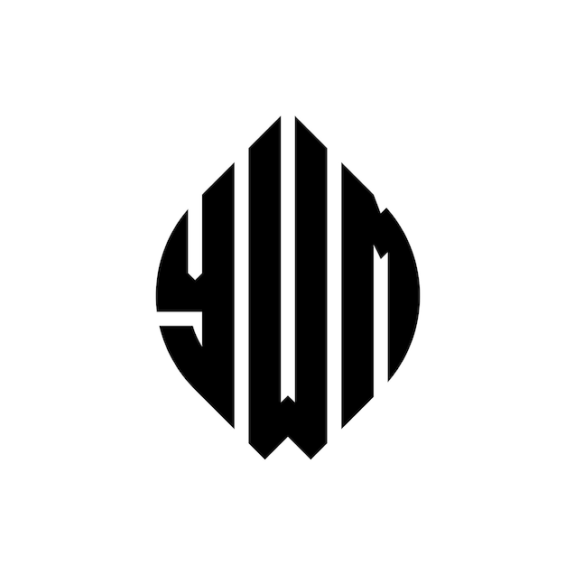 ywm circle letter logo design with circle and ellipse shape ywm ellipse letters with typographic style the three initials form a circle logo ywm circle emblem abstract monogram letter mark vector