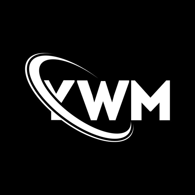 YWM ロゴ YWM 文字 YWM イニシアル YWMロゴ 円と大文字のモノグラムでリンクされたYWMのロゴ テクノロジービジネスと不動産ブランドのためのYWMタイポグラフィー