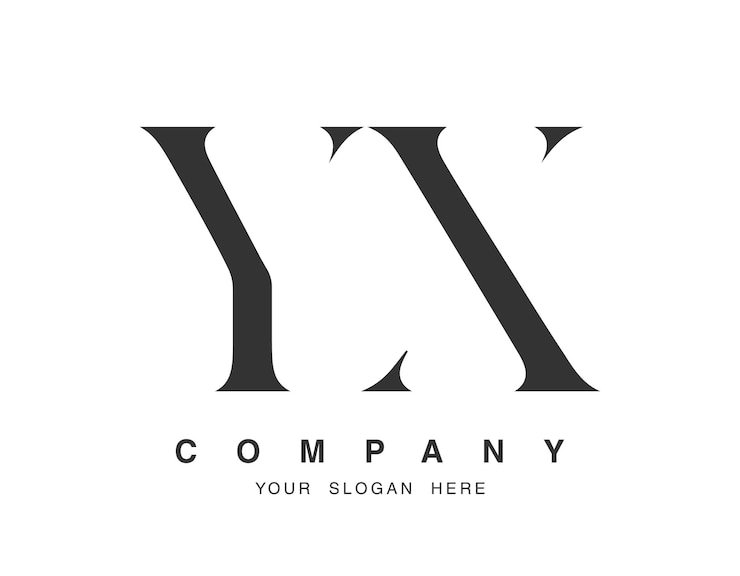 Vector yx logo design initial letter y and x serif font style creative classic company name typography trendy logotype or identity