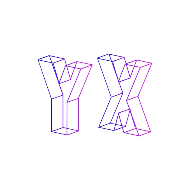 ベクトル yx monogram letter logo