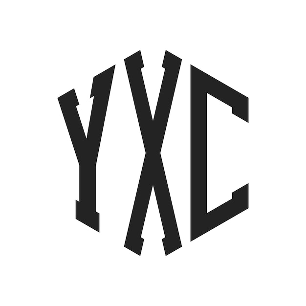 YXC ロゴ デザイン イニシャルレター YXC モノグラム ロゴ ヘクサゴン形
